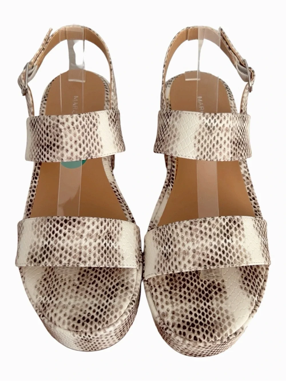 New Marc Fisher Panache Snakeskin Print Platform Sandals - Size 7.5
